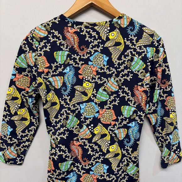 J McLaughlin 3/4 Sleeve Tee T-Shirt Top Size Small Catalina Cloth Fish C056 -11 - Picture 12 of 15